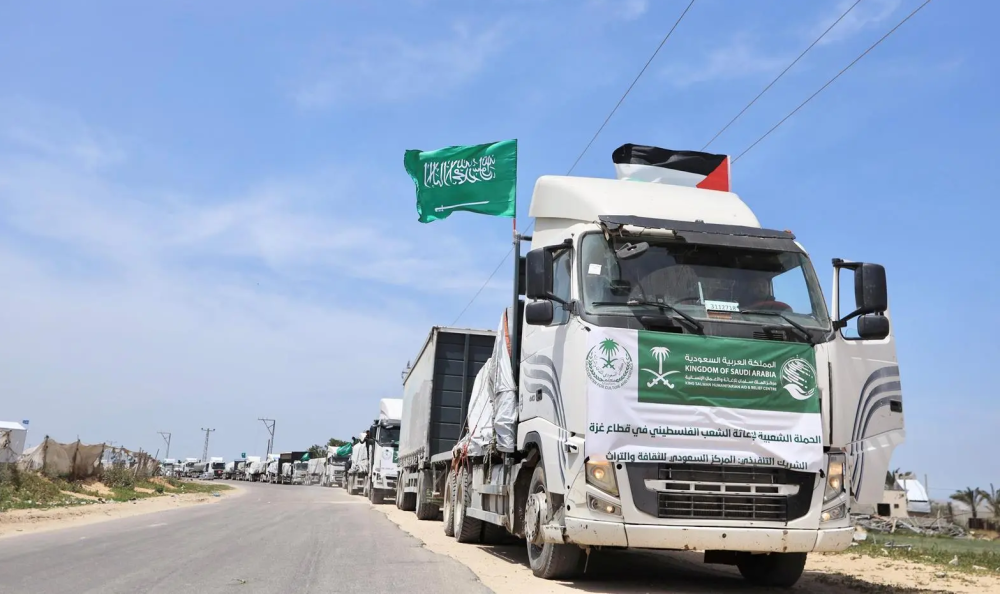 وصول-قافلة-مساعدات-سعودية-جديدة-إلى-قطاع-غزة