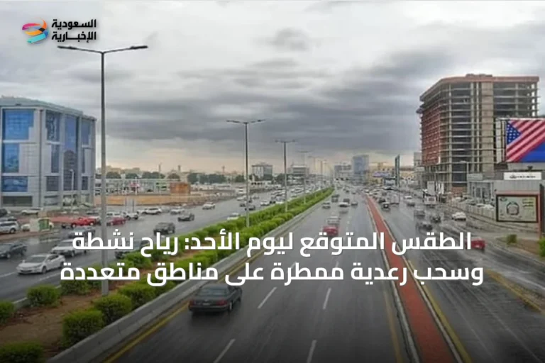الطقس المتوقع ليوم الأحد: رياح نشطة وسحب رعدية ممطرة على مناطق متعددة