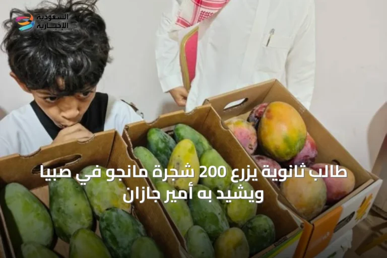 طالب ثانوية يزرع 200 شجرة مانجو في صبيا ويُشيد به أمير جازان