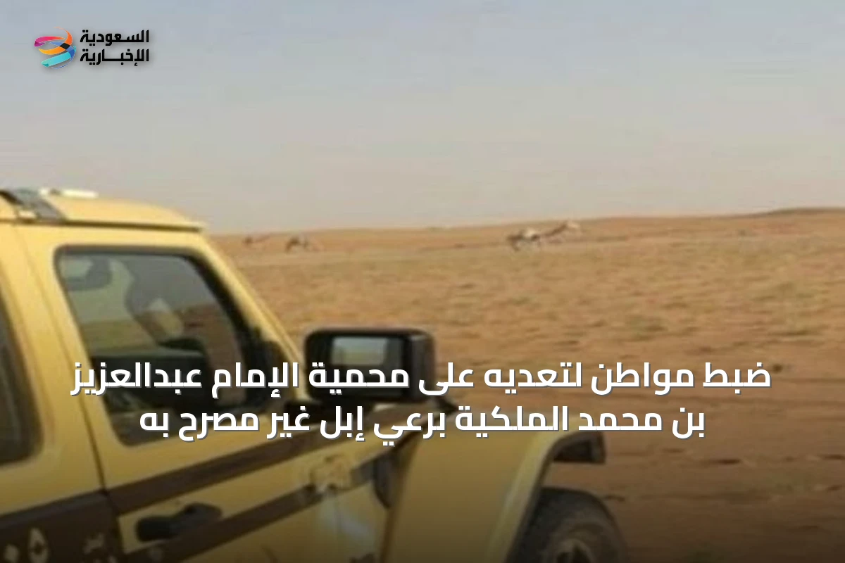 ضبط مواطن لتعديه على محمية الإمام عبدالعزيز بن محمد الملكية برعي إبل غير مصرح به
