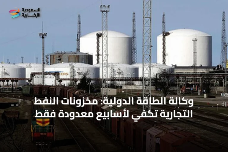 وكالة الطاقة الدولية: مخزونات النفط التجارية تكفي لأسابيع معدودة فقط