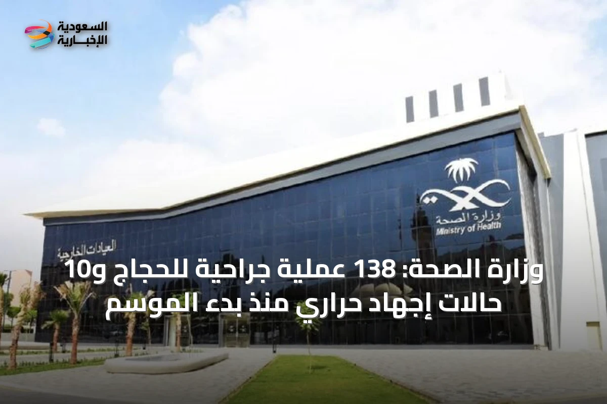 وزارة الصحة: 138 عملية جراحية للحجاج و10 حالات إجهاد حراري منذ بدء الموسم
