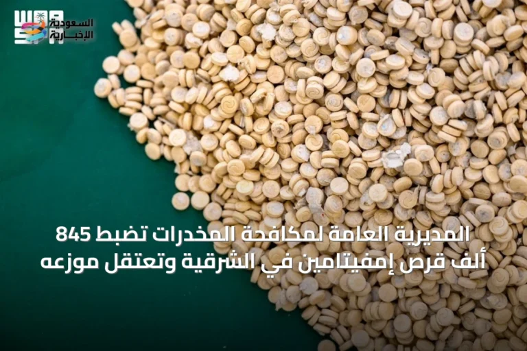 المديرية العامة لمكافحة المخدرات تضبط 845 ألف قرص إمفيتامين في الشرقية وتعتقل موزعه