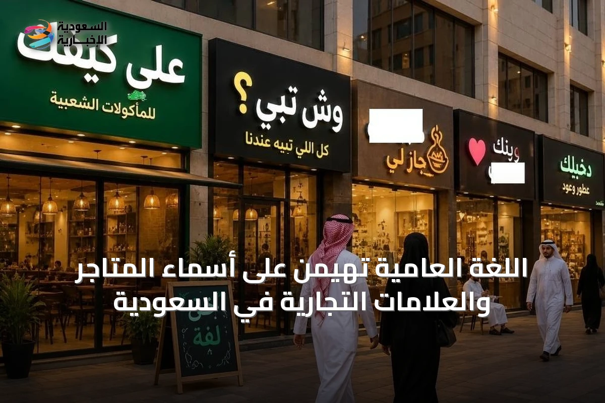 اللغة العامية تهيمن على أسماء المتاجر والعلامات التجارية في السعودية
