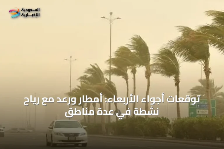 توقعات أجواء الأربعاء: أمطار ورعد مع رياح نشطة في عدة مناطق