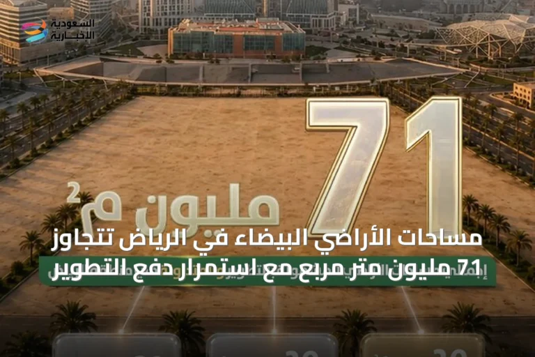 مساحات الأراضي البيضاء في الرياض تتجاوز 71 مليون متر مربع مع استمرار دفع التطوير
