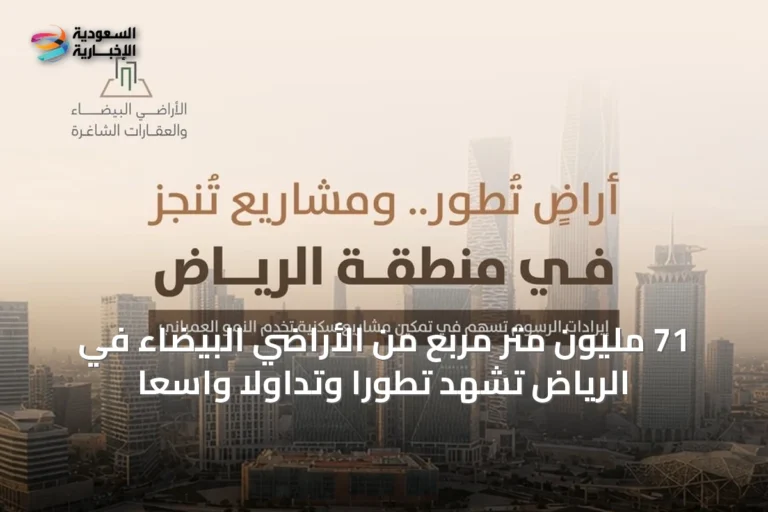 71 مليون متر مربع من الأراضي البيضاء في الرياض تشهد تطورًا وتداولًا واسعًا