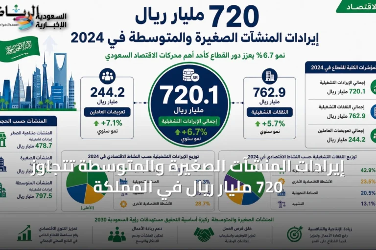 إيرادات المنشآت الصغيرة والمتوسطة تتجاوز 720 مليار ريال في المملكة