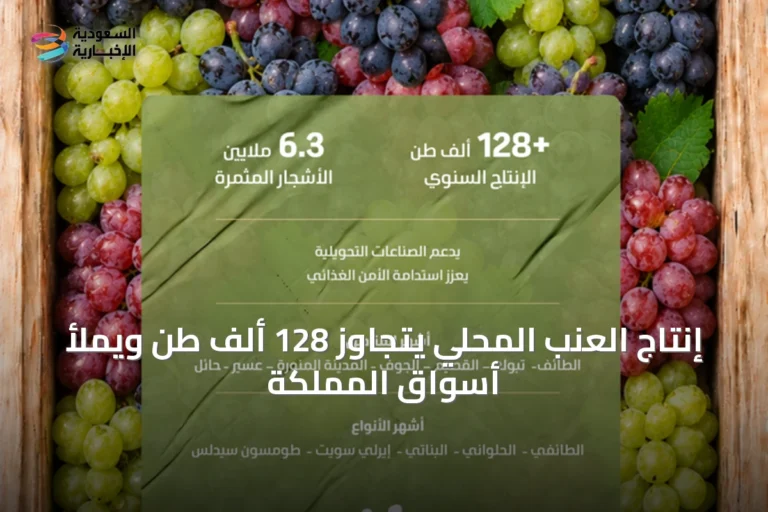 إنتاج العنب المحلي يتجاوز 128 ألف طن ويملأ أسواق المملكة