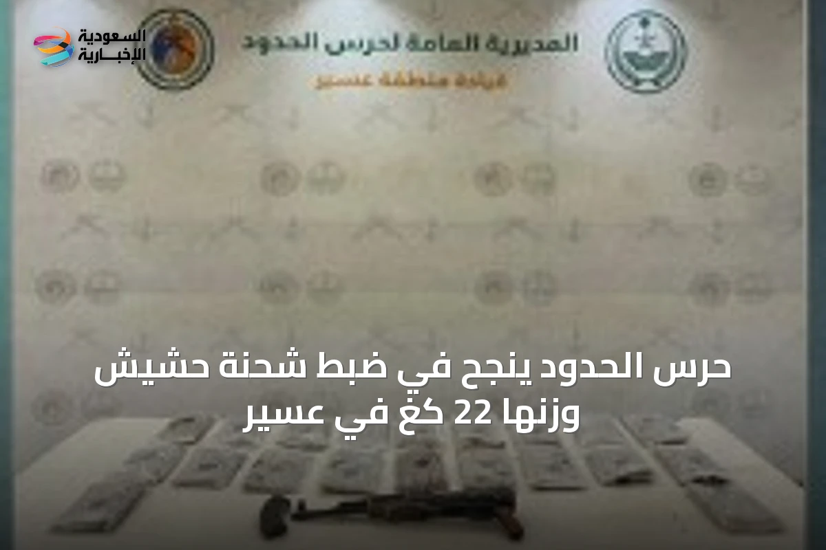 حرس الحدود ينجح في ضبط شحنة حشيش وزنها 22 كغ في عسير