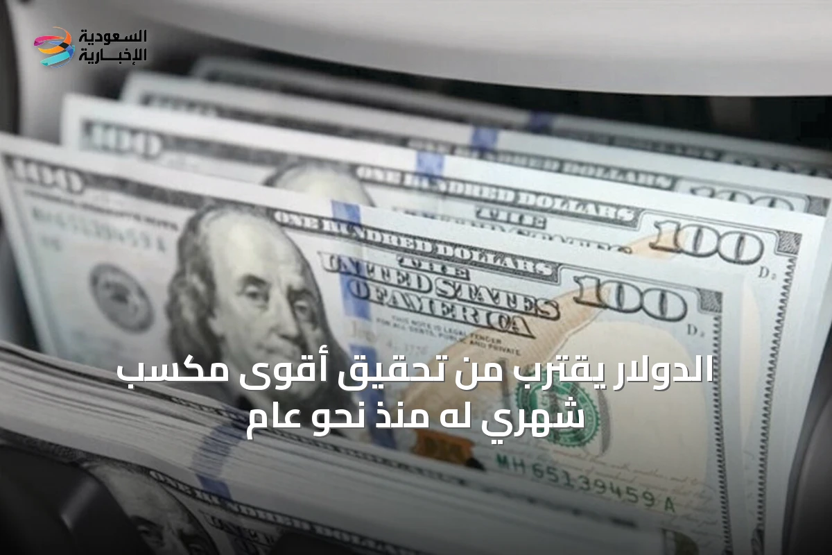 الدولار يقترب من تحقيق أقوى مكسب شهري له منذ نحو عام