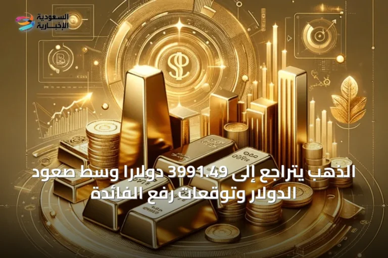 الذهب يتراجع إلى 3991.49 دولارًا وسط صعود الدولار وتوقعات رفع الفائدة
