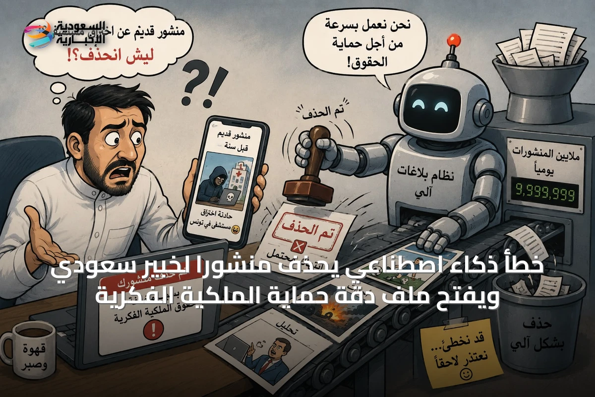 خطأ ذكاء اصطناعي يحذف منشوراً لخبير سعودي ويفتح ملف دقة حماية الملكية الفكرية
