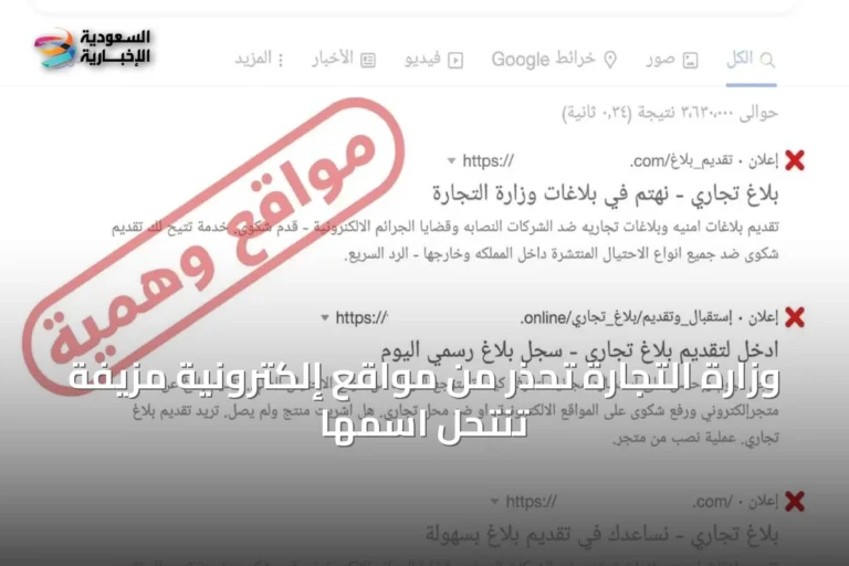 وزارة التجارة تحذر من مواقع إلكترونية مزيفة تنتحل اسمها