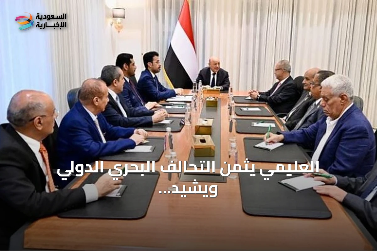 العليمي يثمّن التحالف البحري الدولي ويشيد بالدعم السعودي للدولة اليمنية