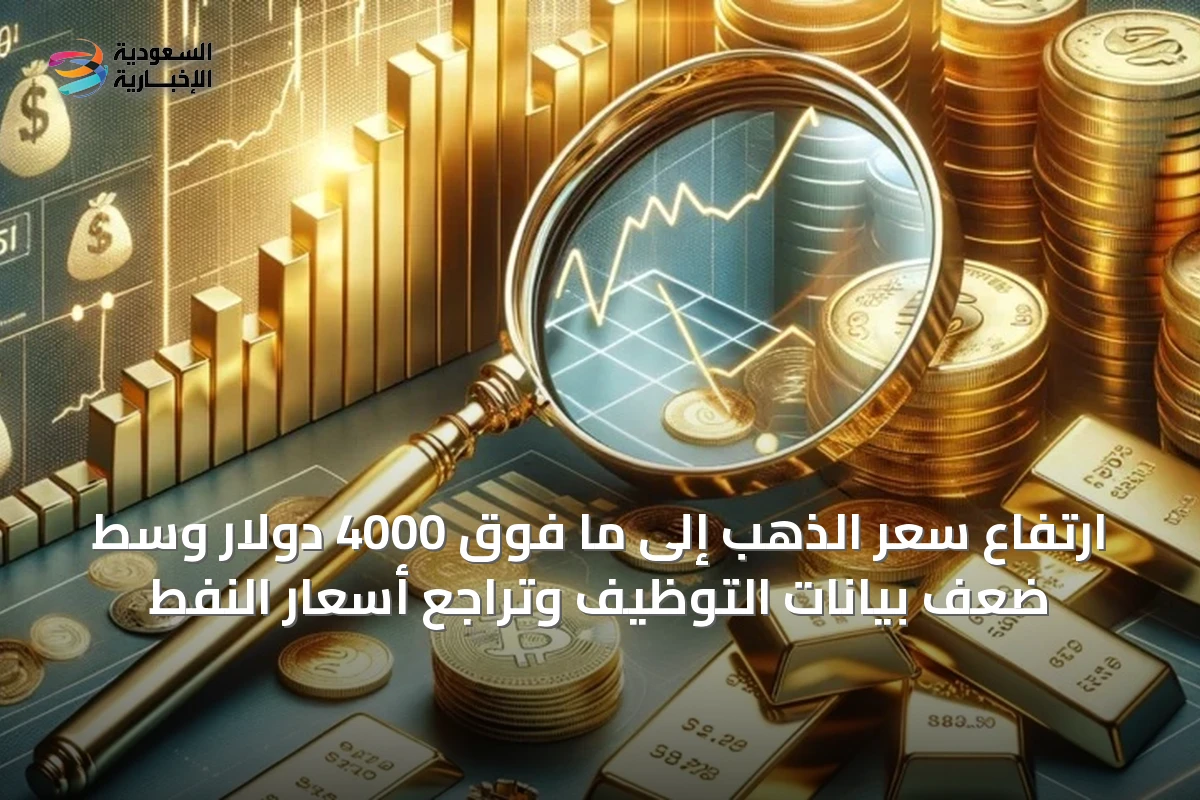 ارتفاع سعر الذهب إلى ما فوق 4000 دولار وسط ضعف بيانات التوظيف وتراجع أسعار النفط
