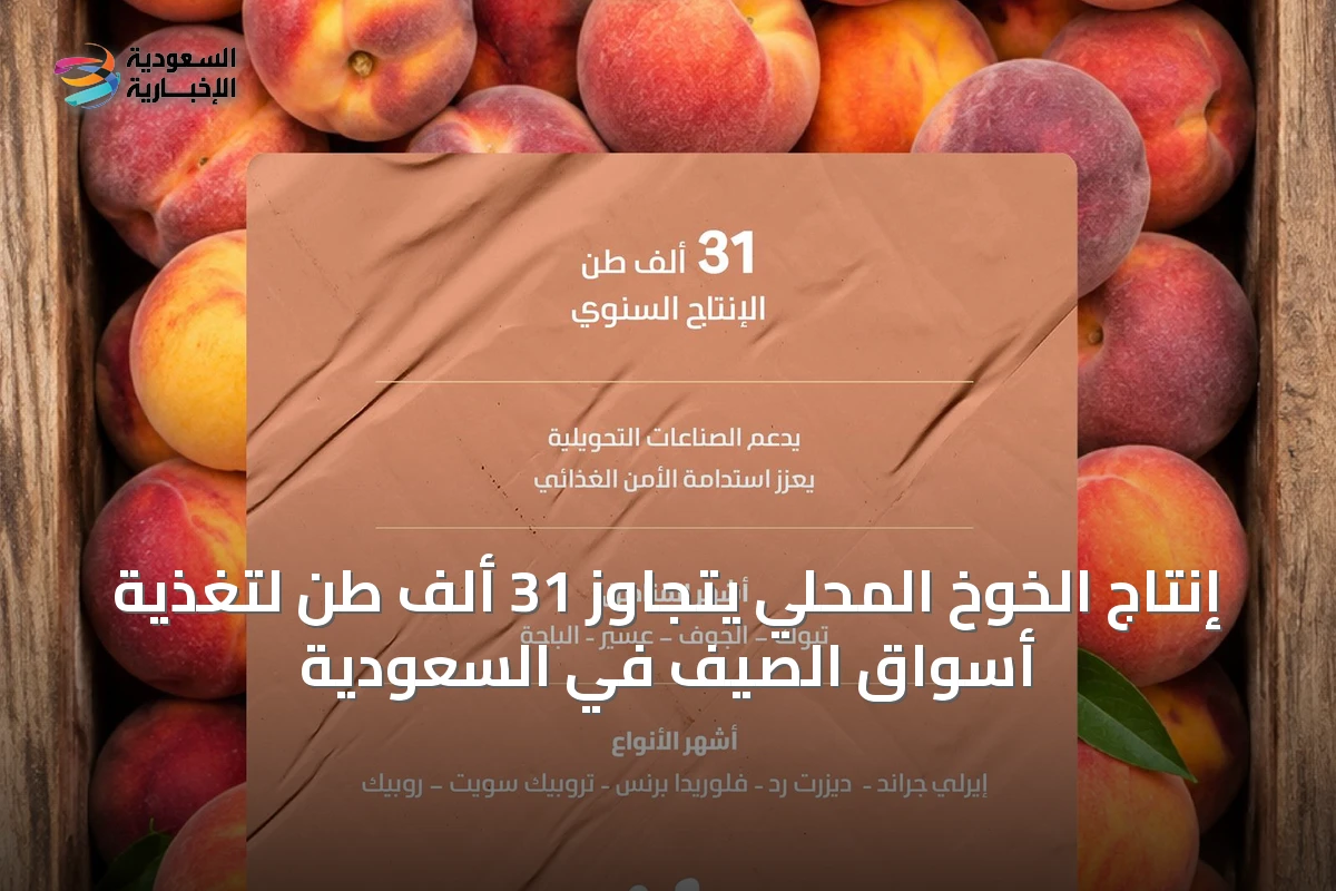 إنتاج الخوخ المحلي يتجاوز 31 ألف طن لتغذية أسواق الصيف في السعودية