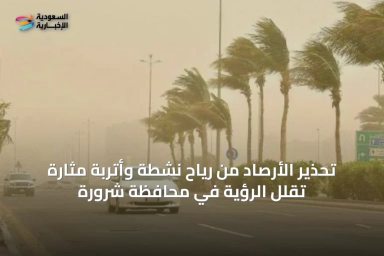 تحذير الأرصاد من رياح نشطة وأتربة مثارة تقلل الرؤية في محافظة شرورة