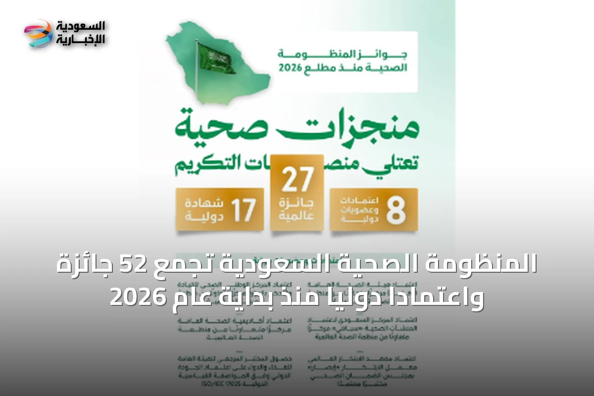 المنظومة الصحية السعودية تجمع 52 جائزة واعتمادًا دوليًا منذ بداية عام 2026