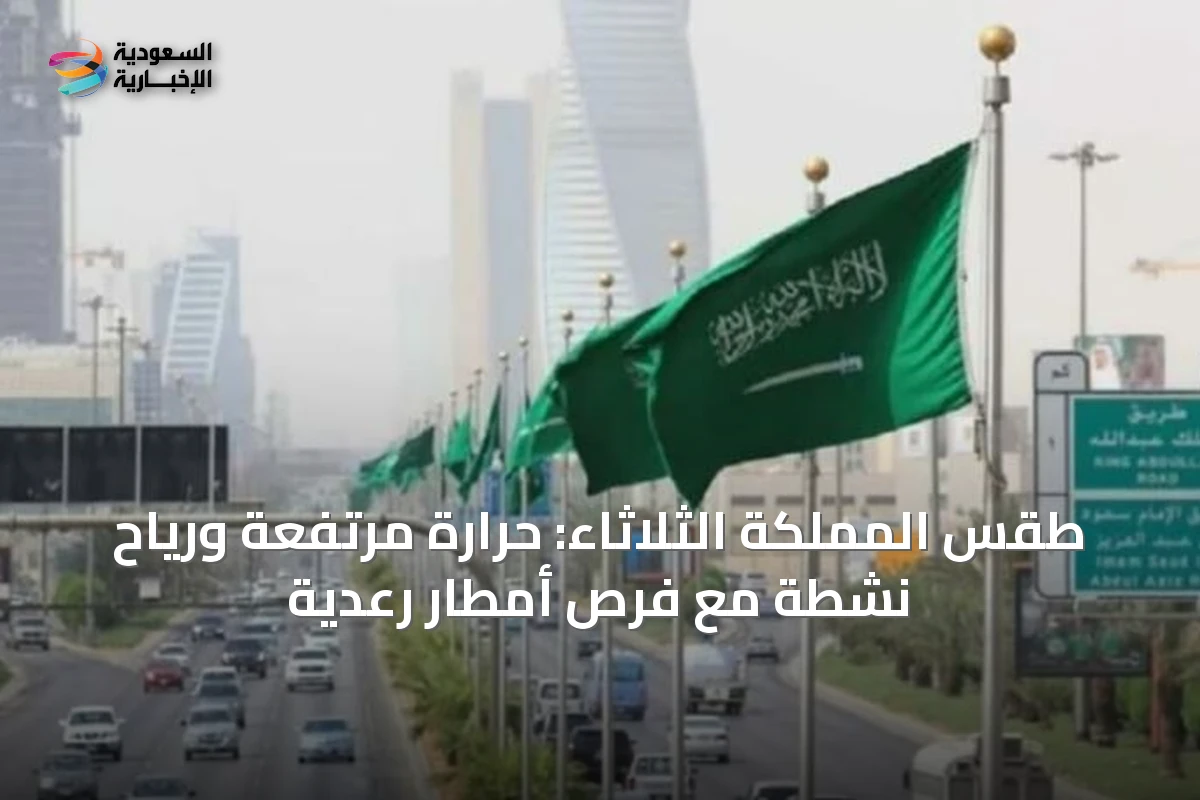 طقس المملكة الثلاثاء: حرارة مرتفعة ورياح نشطة مع فرص أمطار رعدية