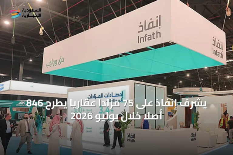 يشرف إنفاذ على 75 مزادًا عقاريًا يطرح 846 أصلًا خلال يوليو 2026