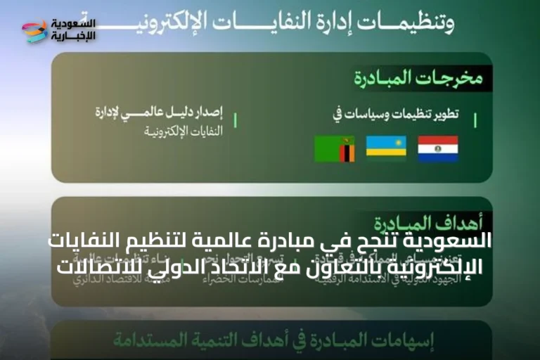 السعودية تنجح في مبادرة عالمية لتنظيم النفايات الإلكترونية بالتعاون مع الاتحاد الدولي للاتصالات