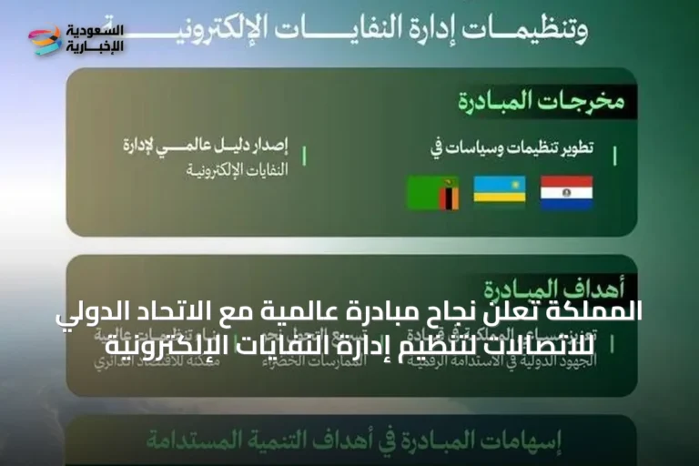 المملكة تعلن نجاح مبادرة عالمية مع الاتحاد الدولي للاتصالات لتنظيم إدارة النفايات الإلكترونية