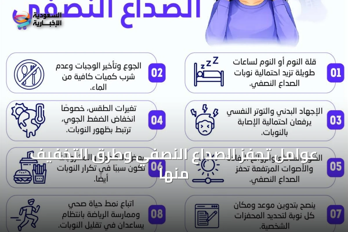 عوامل تحفز الصداع النصفي وطرق التخفيف منها