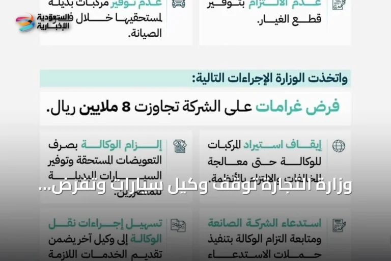 وزارة التجارة توقف وكيل سيارات وتفرض غرامة قياسية لانتهاكه حقوق المستهلك