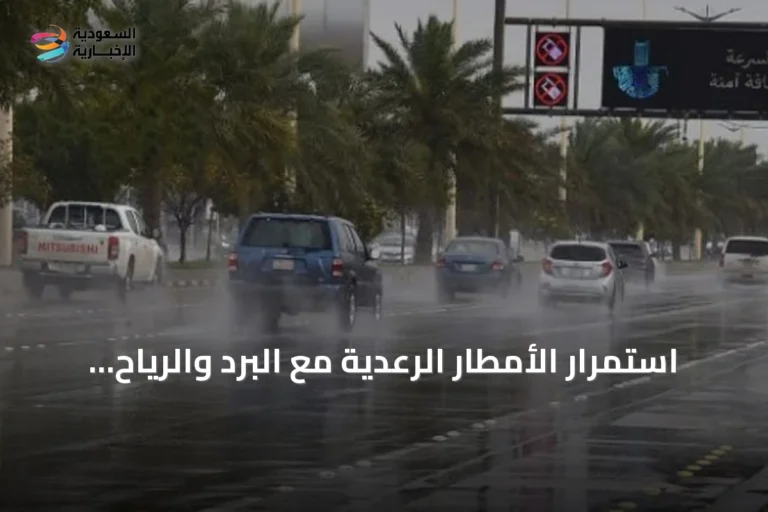 استمرار الأمطار الرعدية مع البرد والرياح النشطة على عدة مناطق سعودية