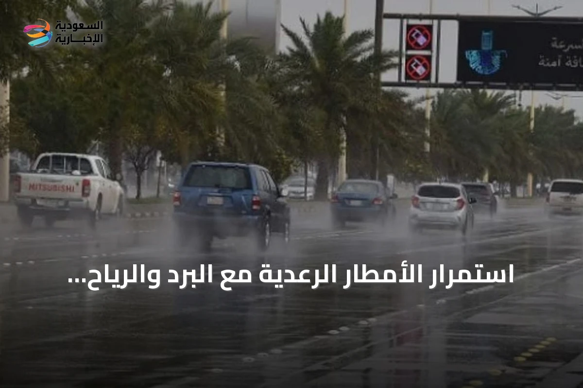 استمرار الأمطار الرعدية مع البرد والرياح النشطة على عدة مناطق سعودية