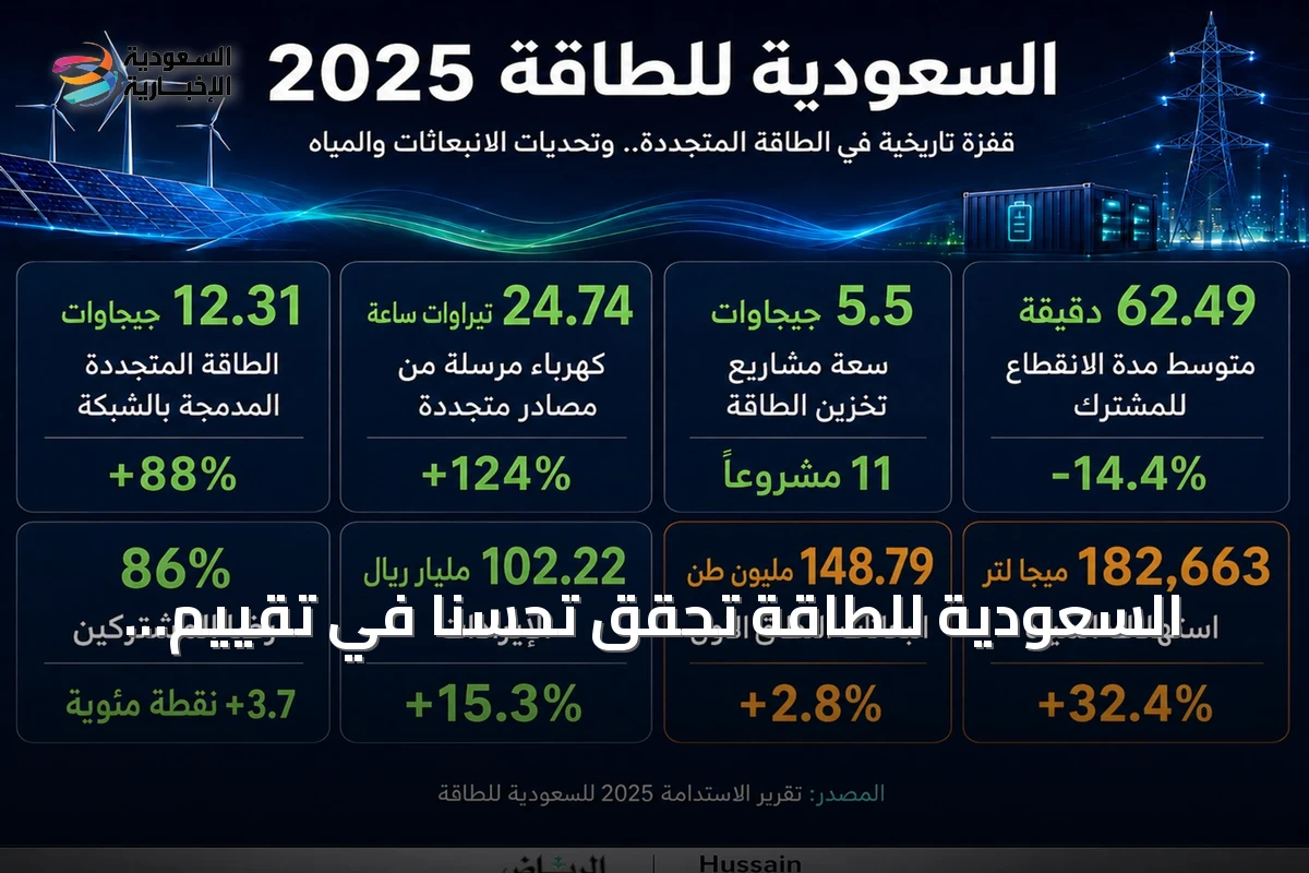 السعودية للطاقة تحقق تحسناً في تقييم الاستدامة لعام 2026