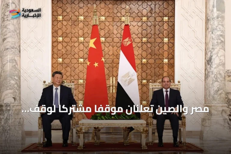 مصر والصين تعلنان موقفاً مشتركاً لوقف الحرب في السودان وتثبيت الهدنة في غزة