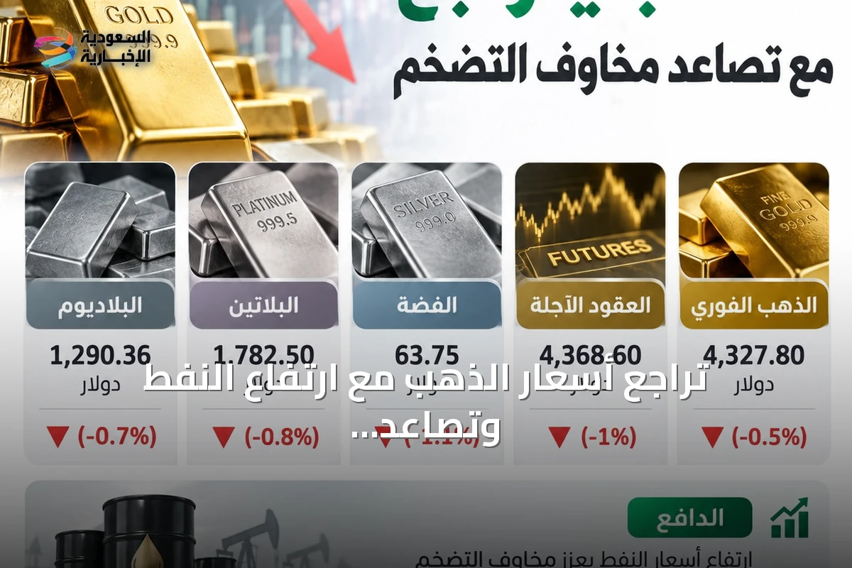 تراجع أسعار الذهب مع ارتفاع النفط وتصاعد مخاوف رفع الفائدة الأميركية