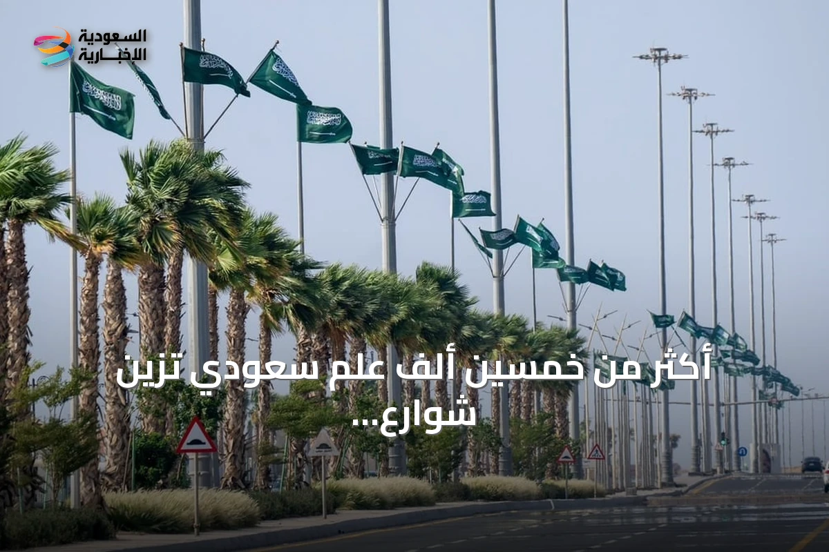 أكثر من خمسين ألف علم سعودي تزين شوارع وميادين جازان بمناسبة اليوم الوطني