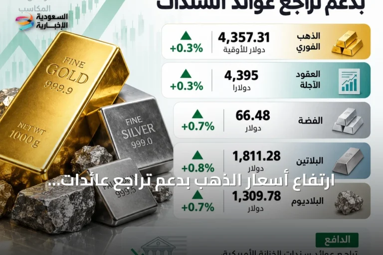 ارتفاع أسعار الذهب بدعم تراجع عائدات السندات الأميركية