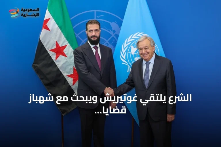 الشرع يلتقي غوتيريش ويبحث مع شهباز قضايا إقليمية ودولية في نيويورك