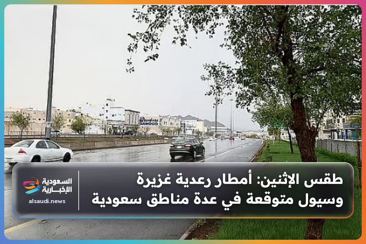 طقس الإثنين: أمطار رعدية غزيرة وسيول متوقعة في عدة مناطق سعودية