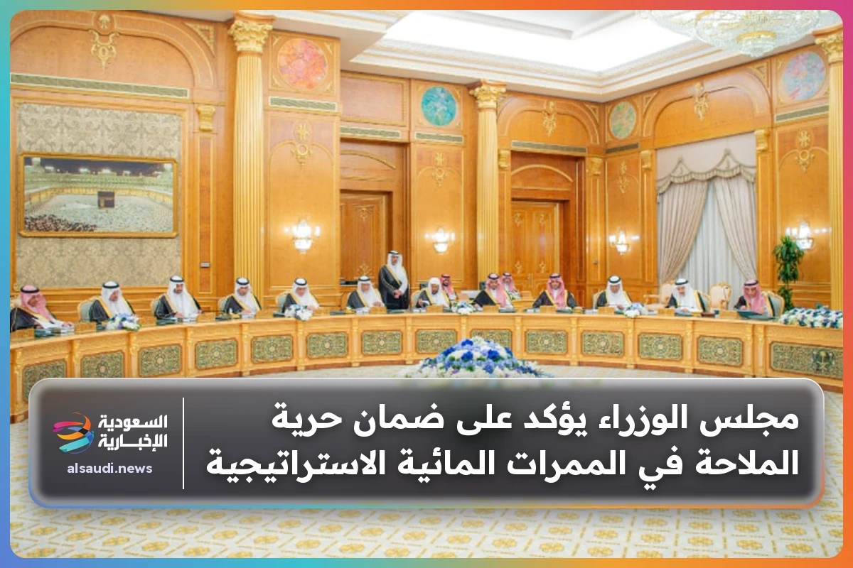 مجلس الوزراء يؤكد على ضمان حرية الملاحة في الممرات المائية الاستراتيجية