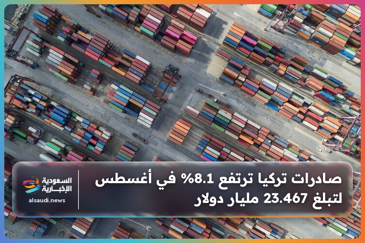 صادرات تركيا ترتفع 8.1% في أغسطس لتبلغ 23.467 مليار دولار