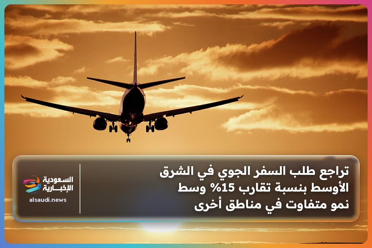 تراجع طلب السفر الجوي في الشرق الأوسط بنسبة تقارب 15% وسط نمو متفاوت في مناطق أخرى