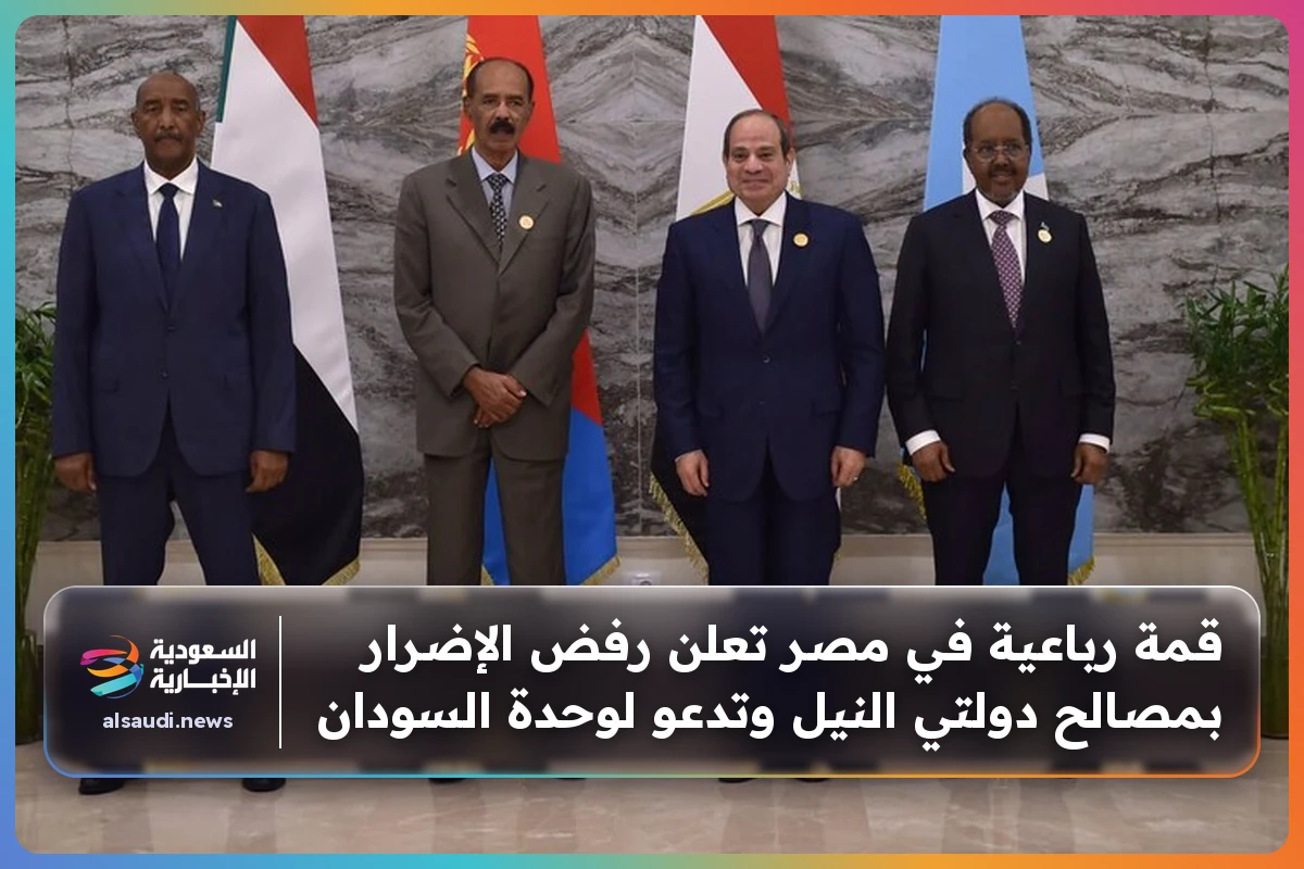 قمة رباعية في مصر تعلن رفض الإضرار بمصالح دولتي النيل وتدعو لوحدة السودان