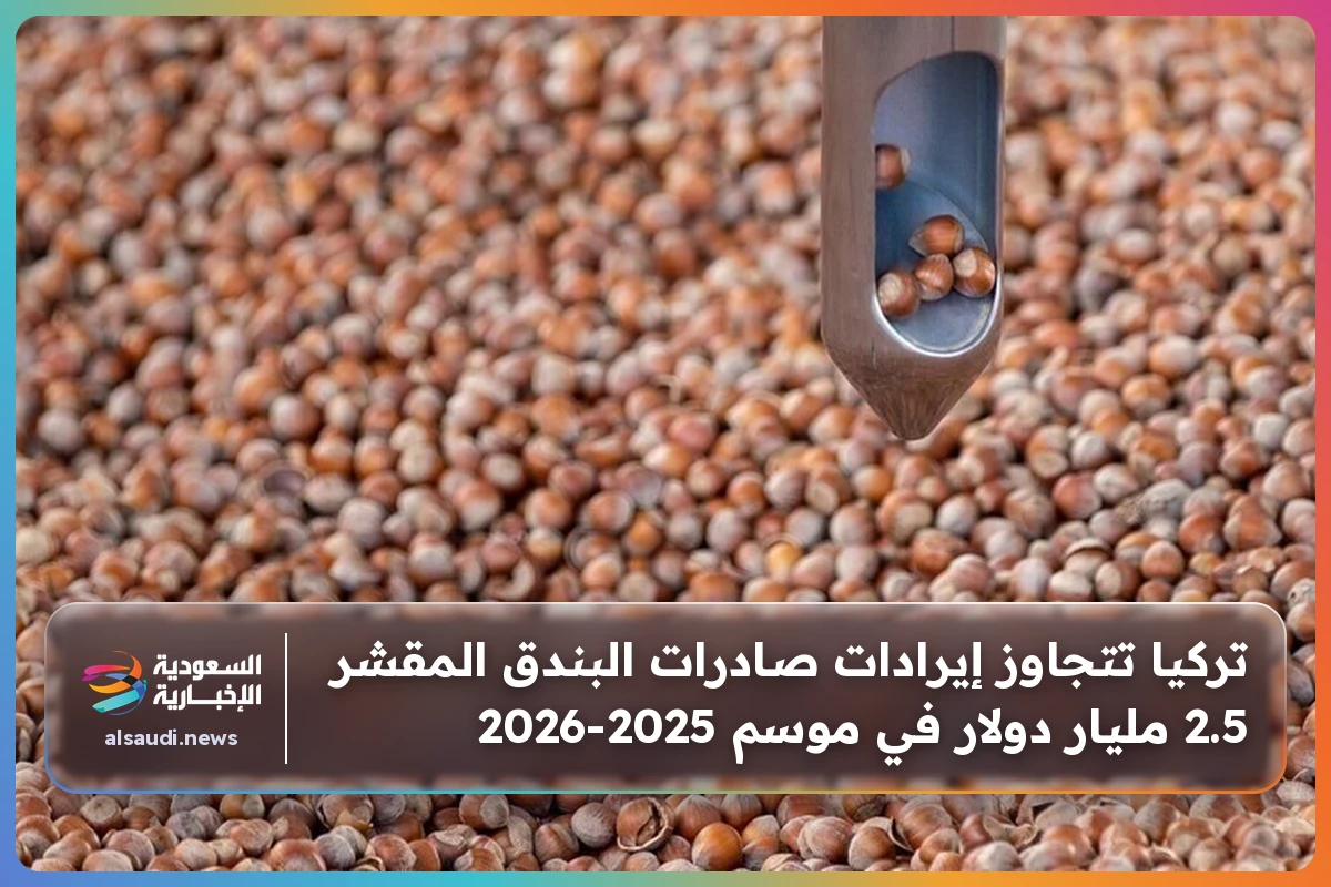 تركيا تتجاوز إيرادات صادرات البندق المقشر 2.5 مليار دولار في موسم 2025‑2026