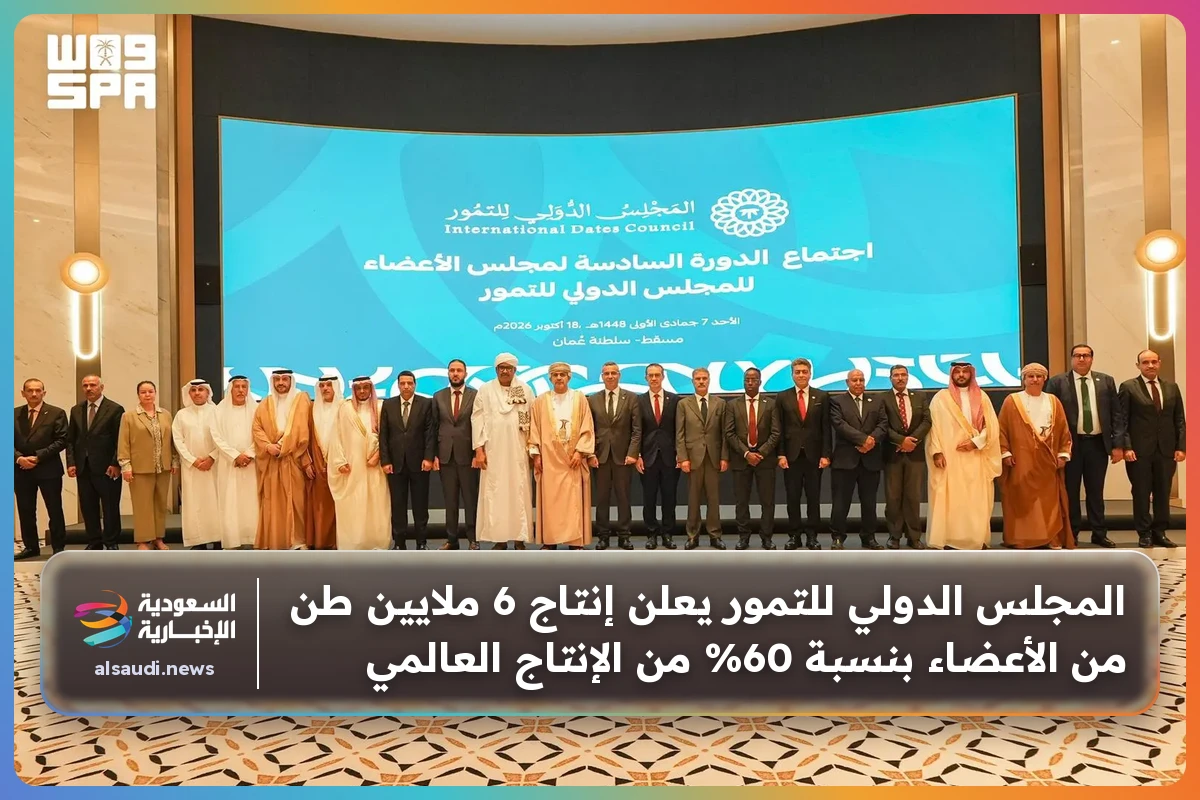 المجلس الدولي للتمور يعلن إنتاج 6 ملايين طن من الأعضاء بنسبة 60% من الإنتاج العالمي