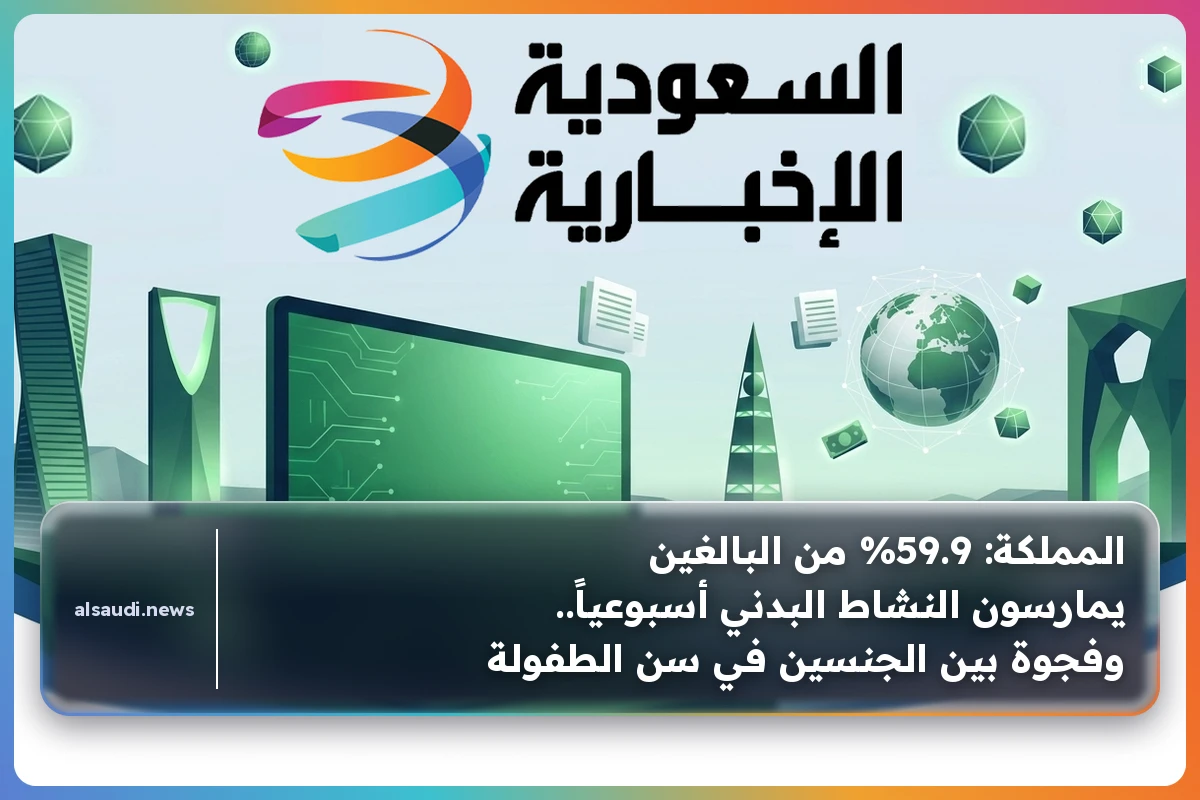 المملكة: 59.9% من البالغين يمارسون النشاط البدني أسبوعياً.. وفجوة بين الجنسين في سن الطفولة
