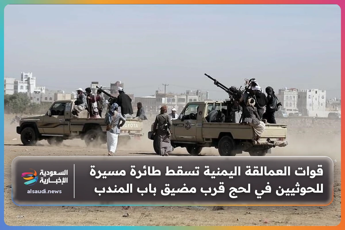 قوات العمالقة اليمنية تسقط طائرة مسيرة للحوثيين في لحج قرب مضيق باب المندب