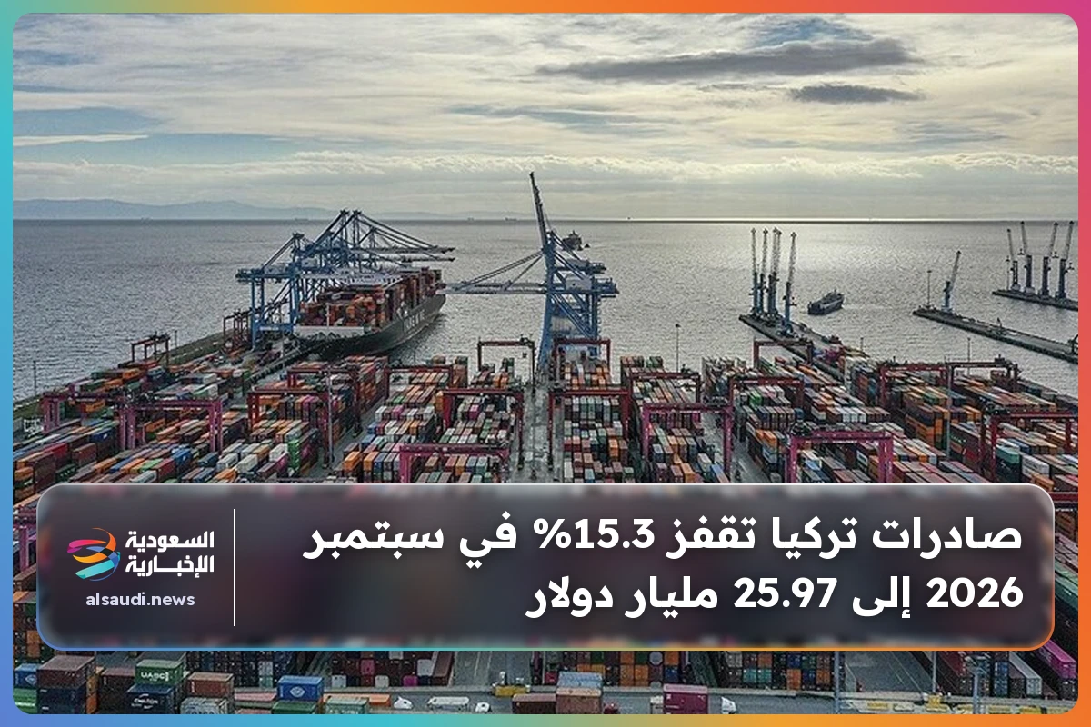 صادرات تركيا تقفز 15.3% في سبتمبر 2026 إلى 25.97 مليار دولار