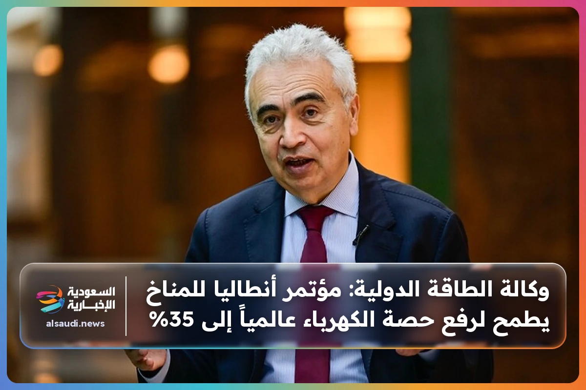 وكالة الطاقة الدولية: مؤتمر أنطاليا للمناخ يطمح لرفع حصة الكهرباء عالمياً إلى 35%