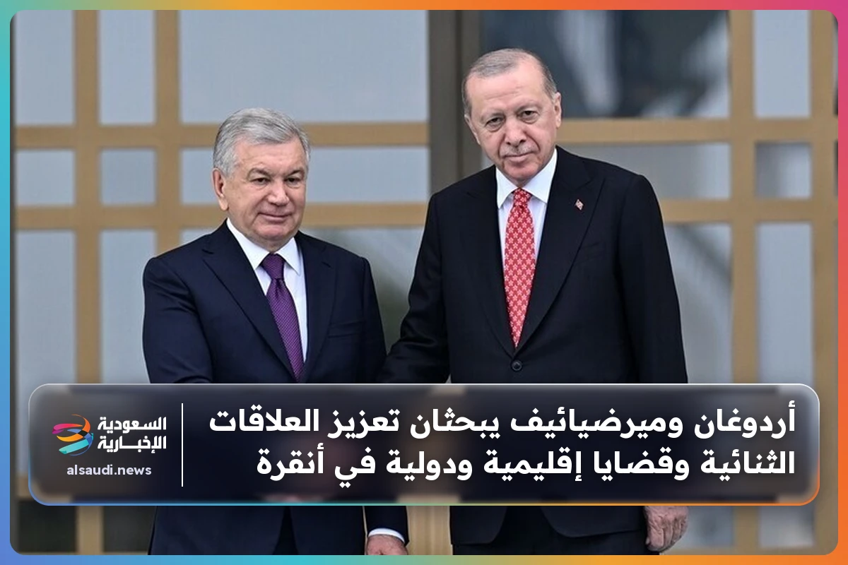 أردوغان وميرضيائيف يبحثان تعزيز العلاقات الثنائية وقضايا إقليمية ودولية في أنقرة