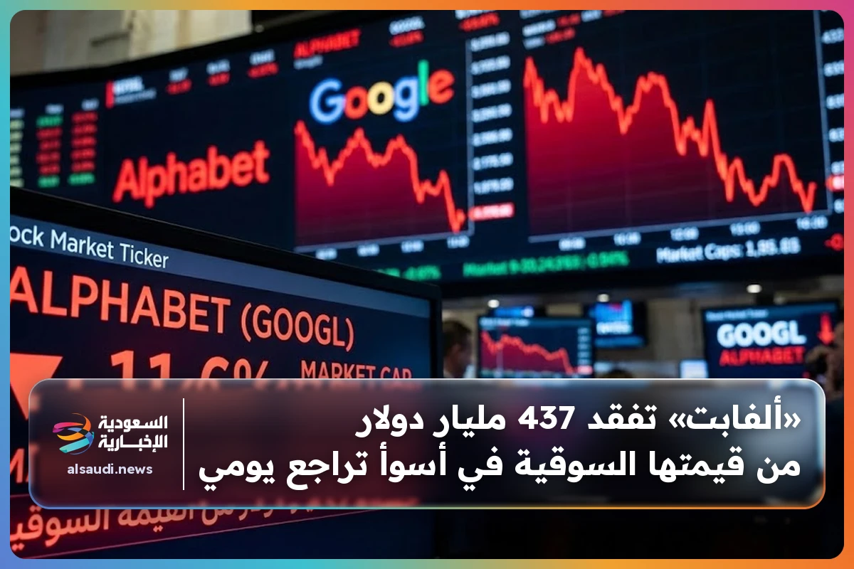 «ألفابت» تفقد 437 مليار دولار من قيمتها السوقية في أسوأ تراجع يومي